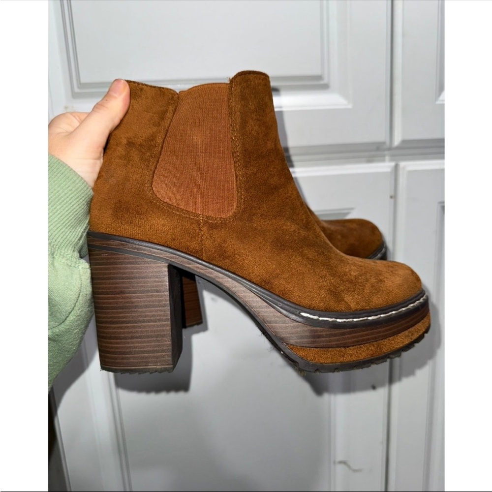 Altar’d State Brown Suede Platform Ankle Boots